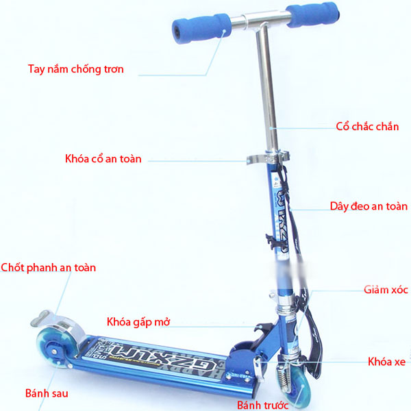 Xe trượt scooter được thiết kế đơn giản phù hợp cho bé từ 2-10 tuổi