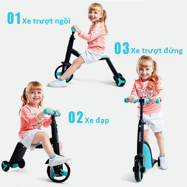 Xe scooter 3 trong 1 SK1309 cho bé 2 tuổi