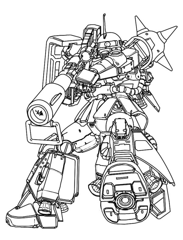 Tranh tô màu Robot Gundam siêu đẹp cho bé