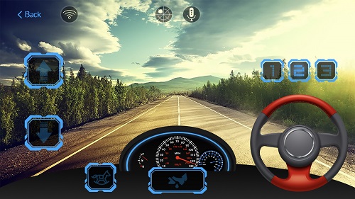 Màn hình điều khiển trên điện thoại qua app Child Car