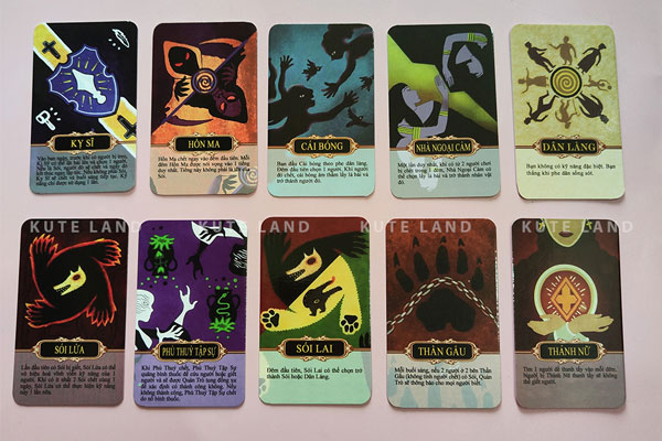 Mỗi thẻ bài ma sói lại có vai trò, nhiệm vụ khác nhau