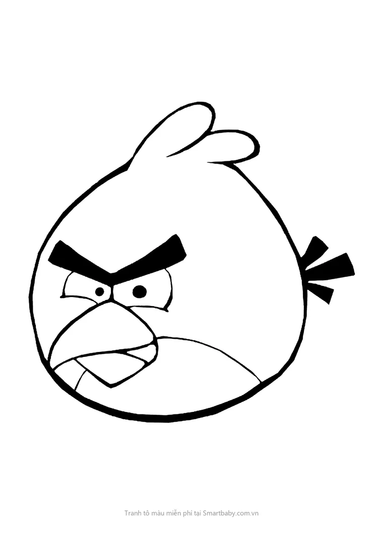 Tranh tô màu cho bé 3 tuổi – chim đỏ Angry Birds