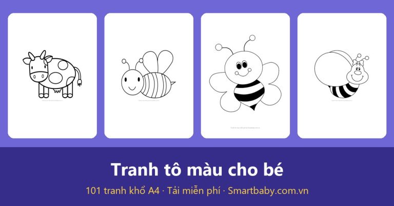 Tranh tô màu cho bé: 101 mẫu đẹp đủ chủ đề, in A4 miễn phí