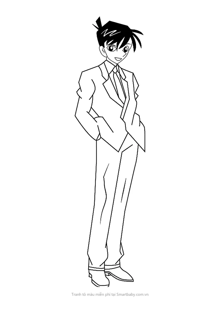 Tranh tô màu Conan – Kudo Shinichi mặc vest