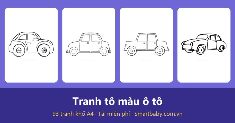 Tranh tô màu ô tô: 93 mẫu xe con, xe đua, xe buýt cho bé
