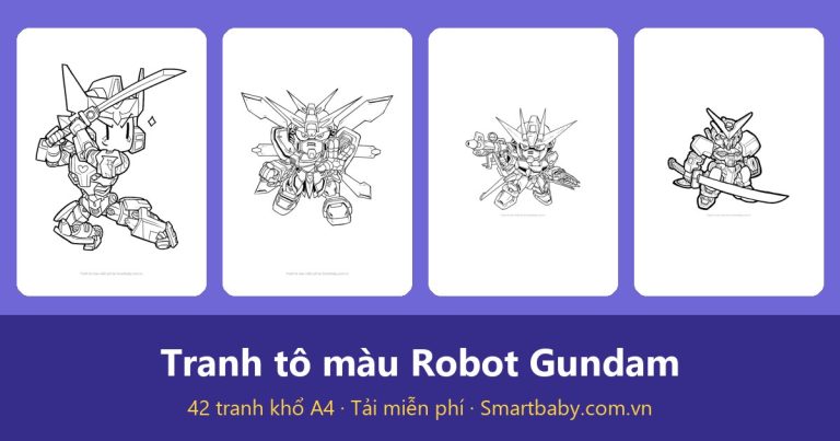 Tranh tô màu robot Gundam: 42 mẫu Gundam SD và robot ngầu